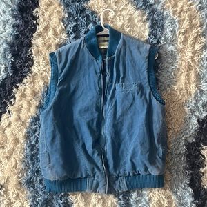 Vintage 80s blue corduroy vest